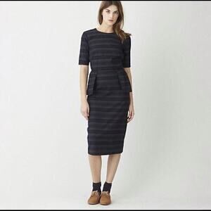 Steven Alan Selena short sleeve midi dress‎ cotton peplum